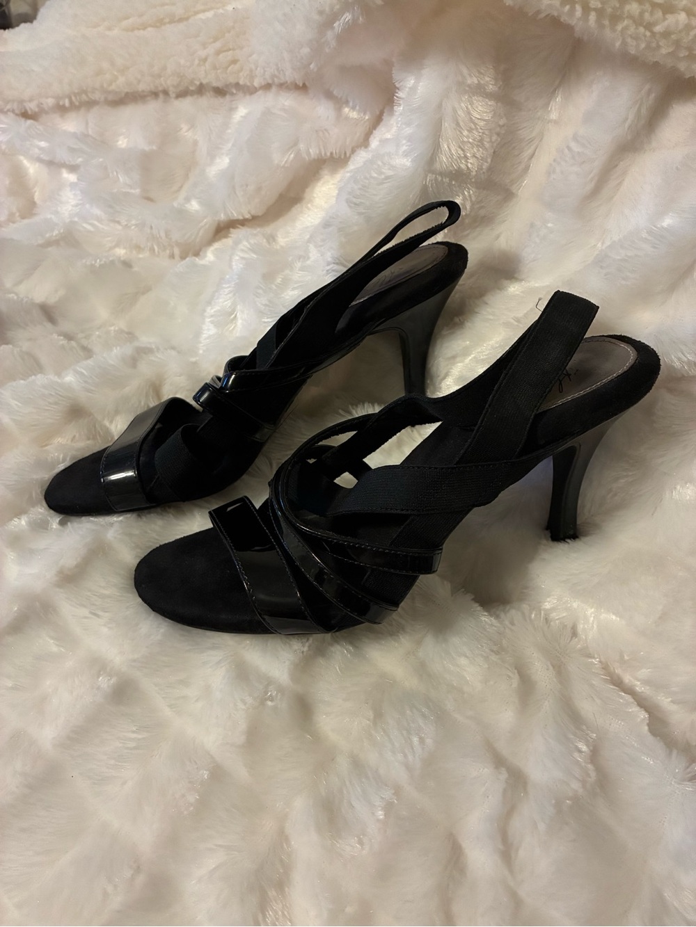 Black Strappy Slingback Heels - Elegant Women's Evening Sandals
